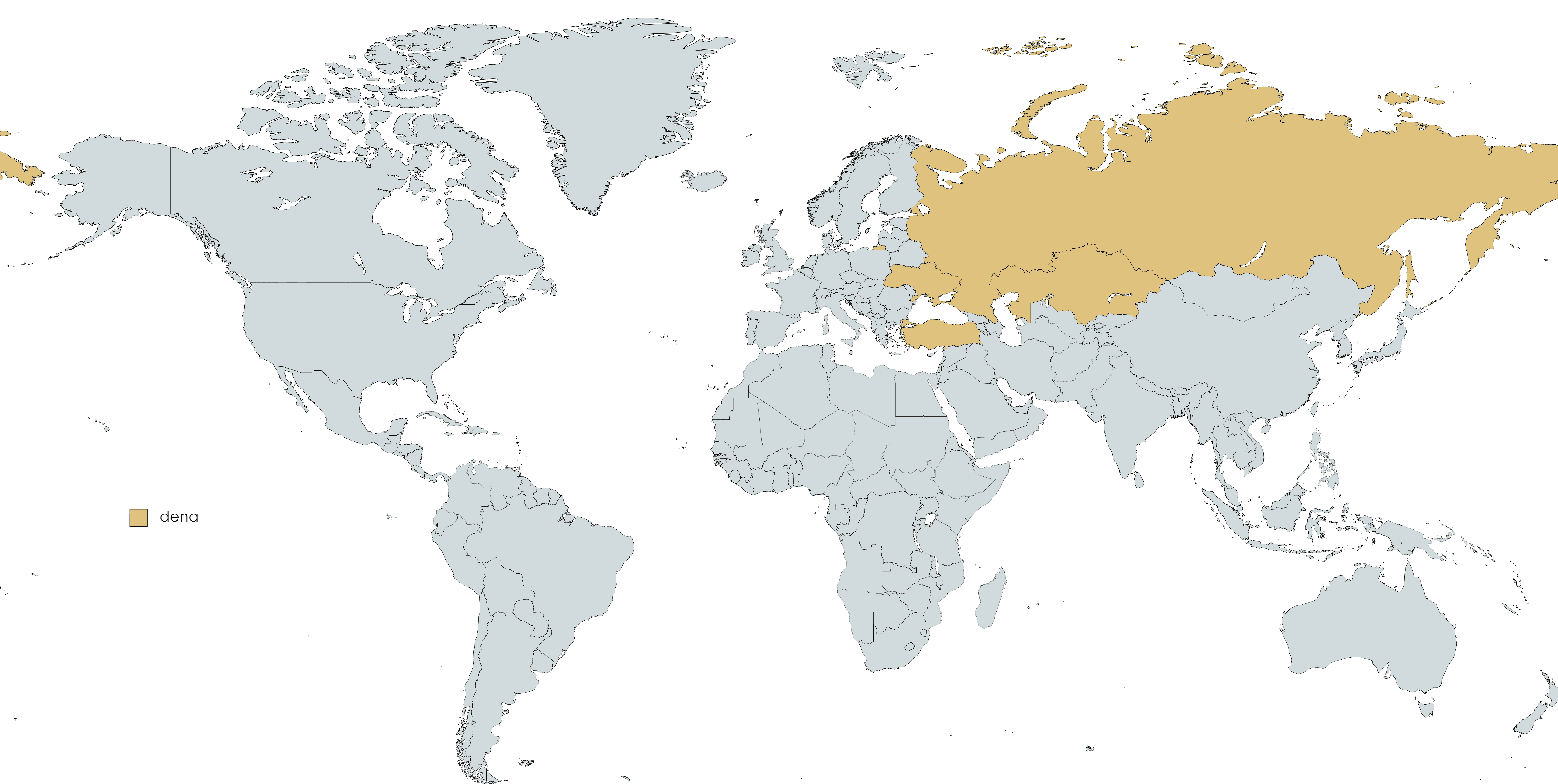 dena Mentees map Map of the world with highlighted sections showing mentee countries