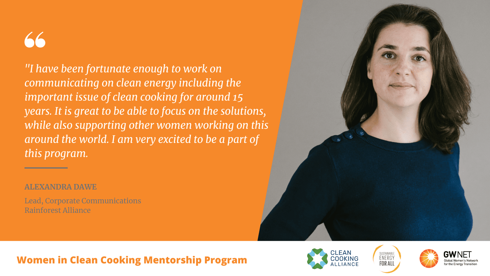 Alexandra Dawe Women in Clean Cooking Mentorship Program