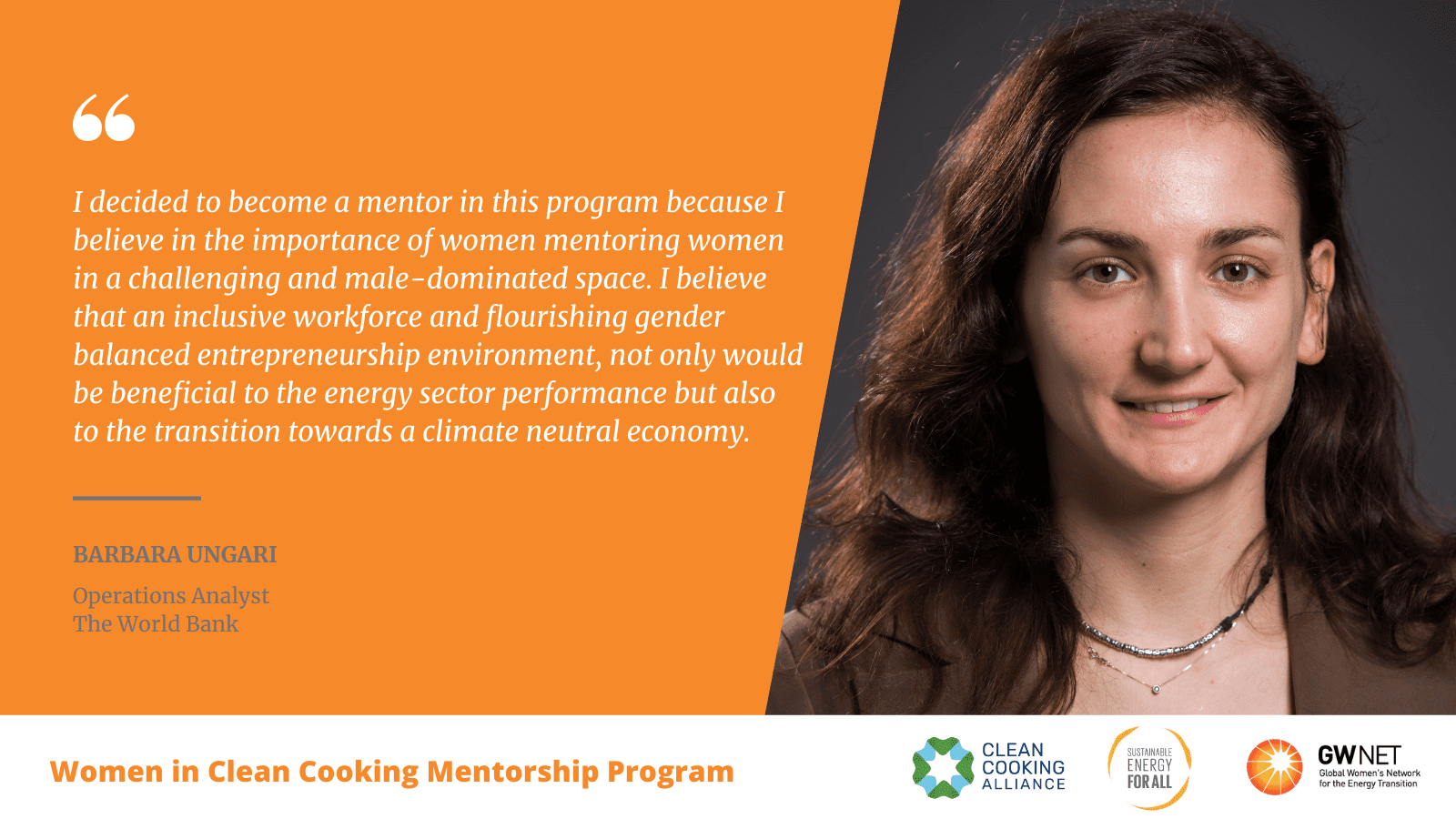 Barbara Ungari Women in Clean Cooking Mentorship Program