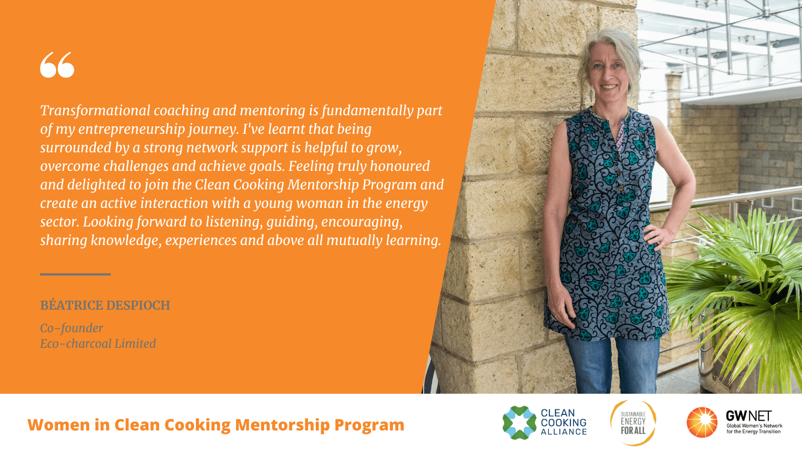Beatrice Despioch Women in Clean Cooking Mentorship Program