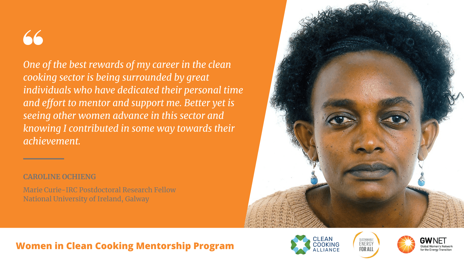 Caroline Ochieng Women in Clean Cooking Mentorship Program