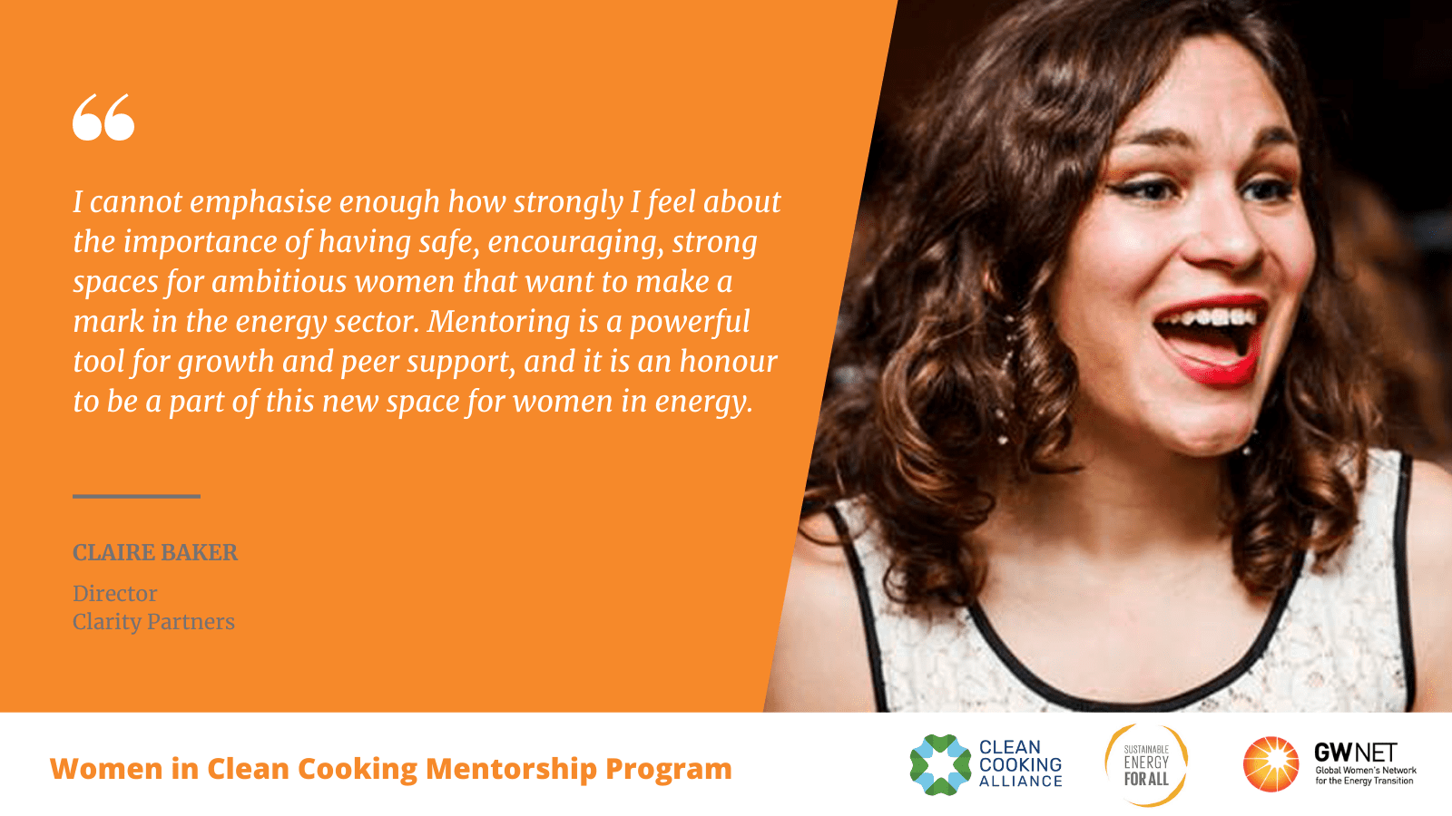 Claire Baker Women in Clean Cooking Mentorship Program