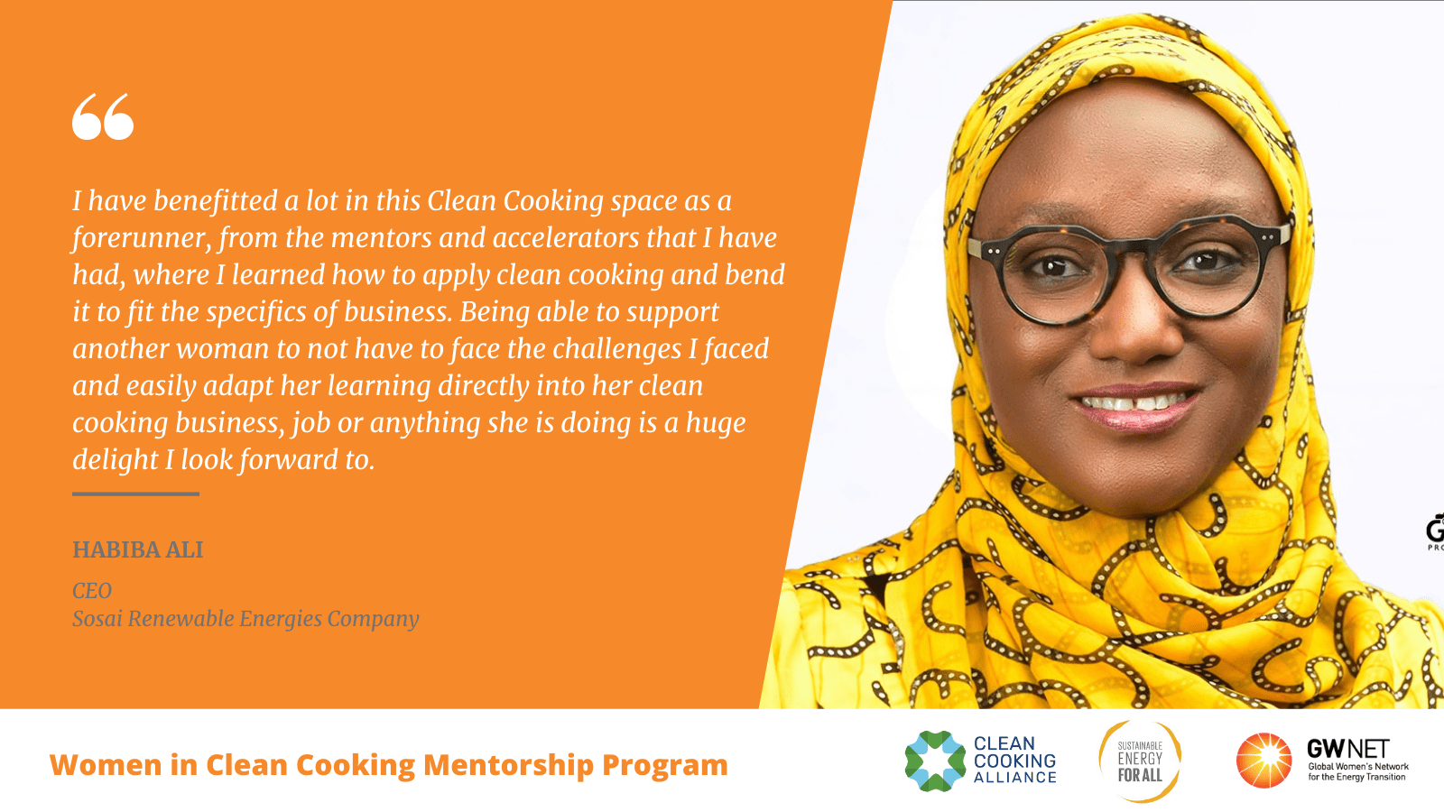 Habiba Ali Women in Clean Cooking Mentorship Program
