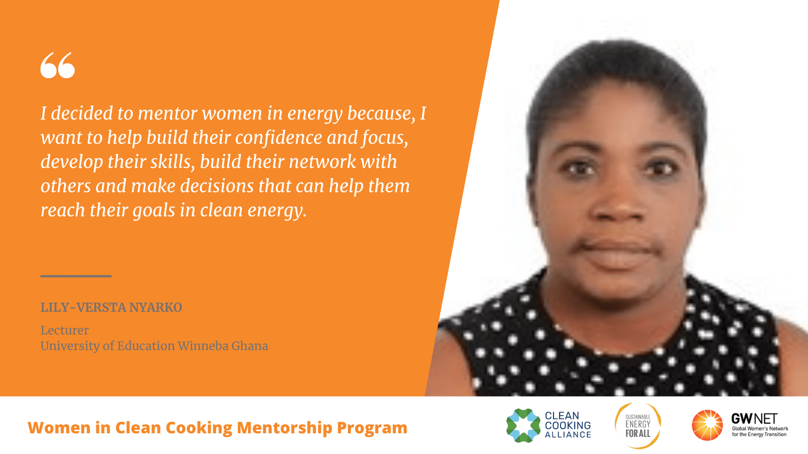 Lily Versta Women in Clean Cooking Mentorship Program