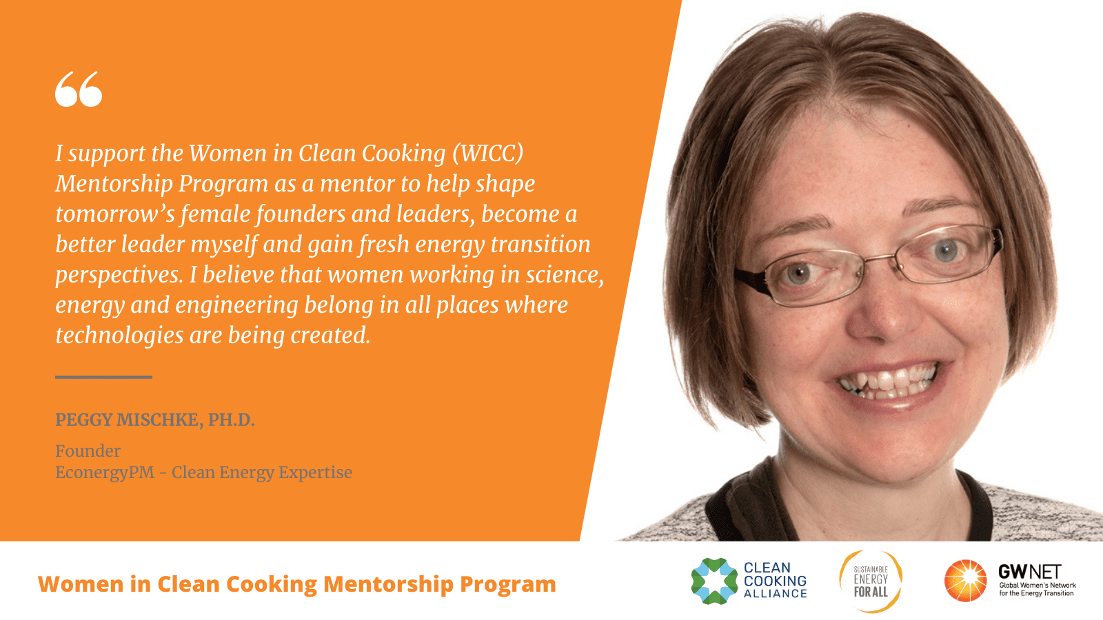 Peggy Mischke Women in Clean Cooking Mentorship Program