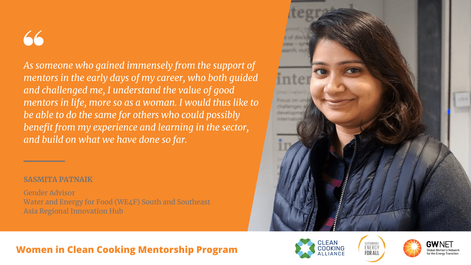 Sasmita Patnaik Women in Clean Cooking Mentorship Program