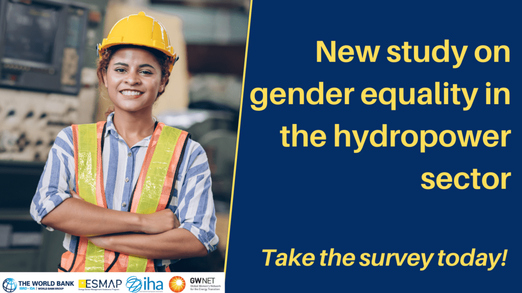 Postcard with woman hydropower expert