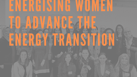Announcement poster - picture of women overlayed with text