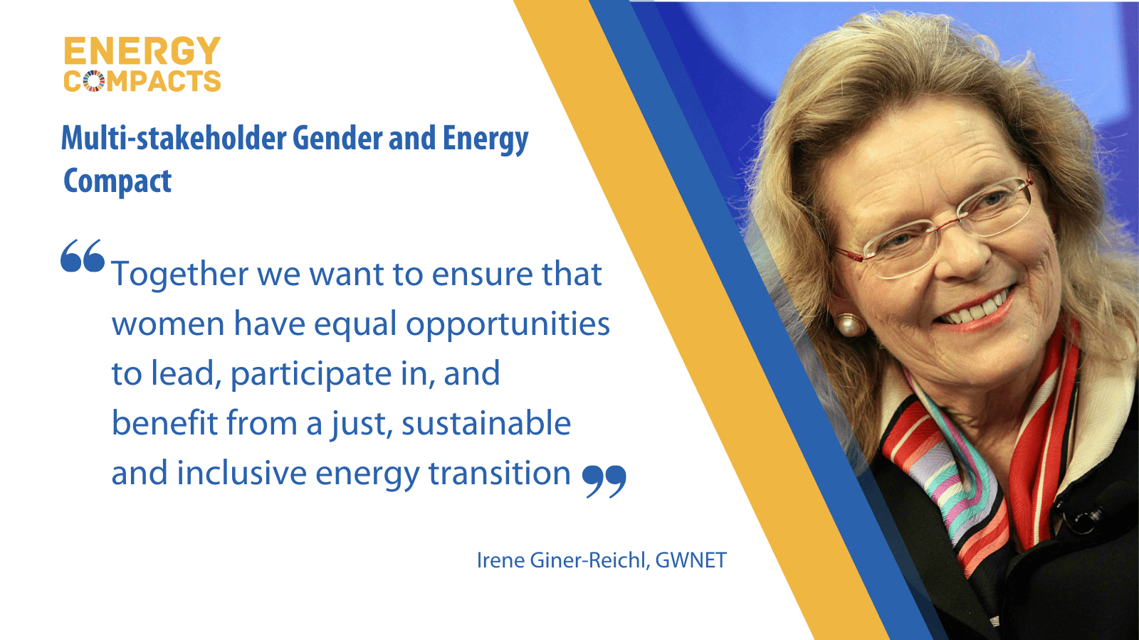 G&E Compact - Quote Irene Giner-Reichl, GWNET Photo of Irene Giner-Reichl with quote