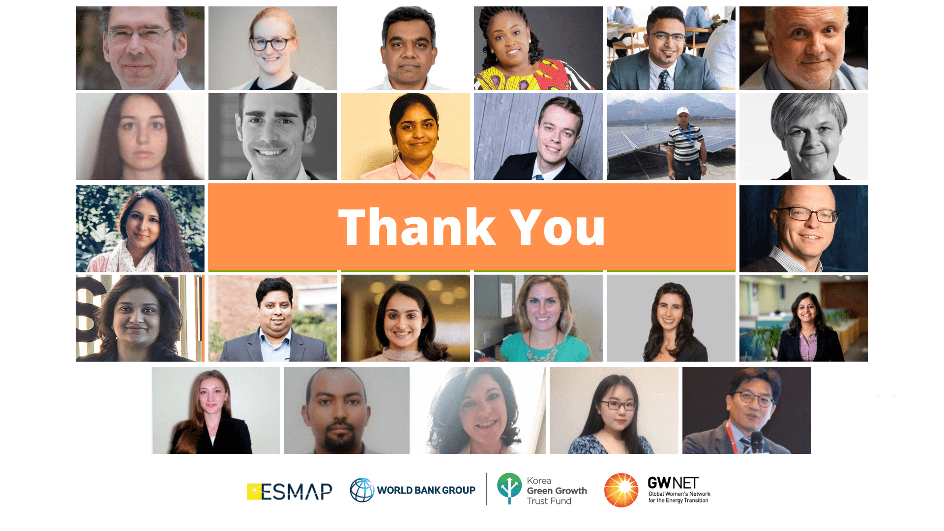 Mentor group photo WES Mentoring Program Headshot photos of mentors, with organiser logos and thank you message