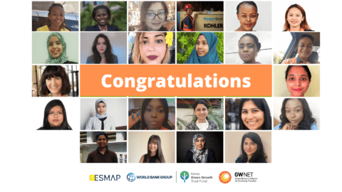 Headshot photos of mentees, with organiser logos and congratulations message