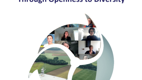 Report cover with photos in a wind turbine outline