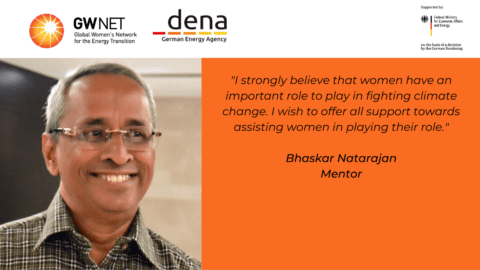 Mentor photo and quote with organiser logos