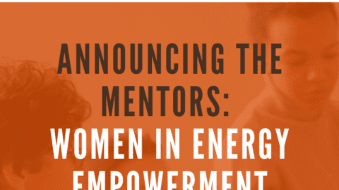 Poster with text and organiser logos overlayed on picture of women in a meeting