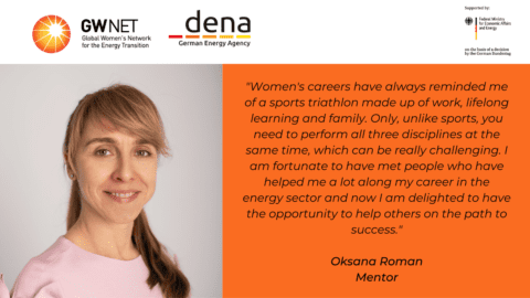 Mentor photo and quote with organiser logos