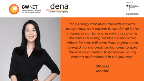 Mentor photo and quote with organiser logos