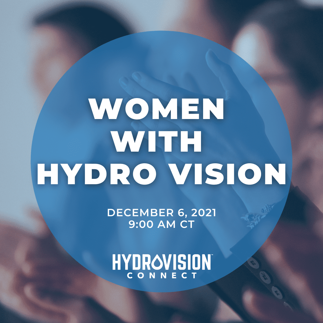 Women with Hydro Vision poster Image of crowd clapping overlayed with text