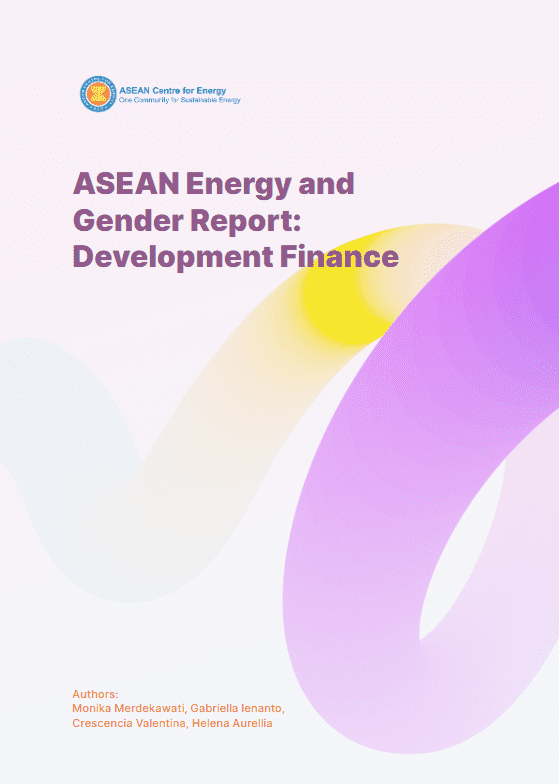 Report cover with report title, author logo, and yellow and purple swirl