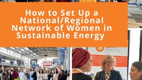 Images of women's network meetings, overlayed by resource title, and including gwnet and supporter logos