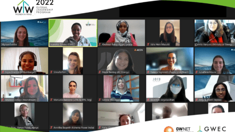 Screenshot of webinar participants, with organiser logos on top left and bottom right corners