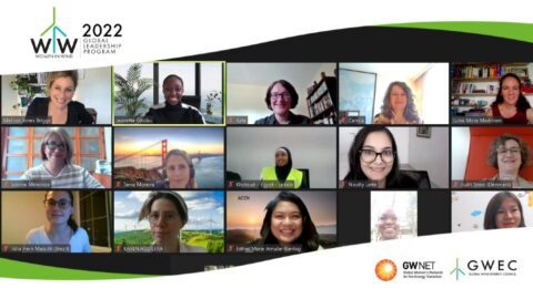 Screenshot of webinar participants, with organiser logos on top left and bottom right corners