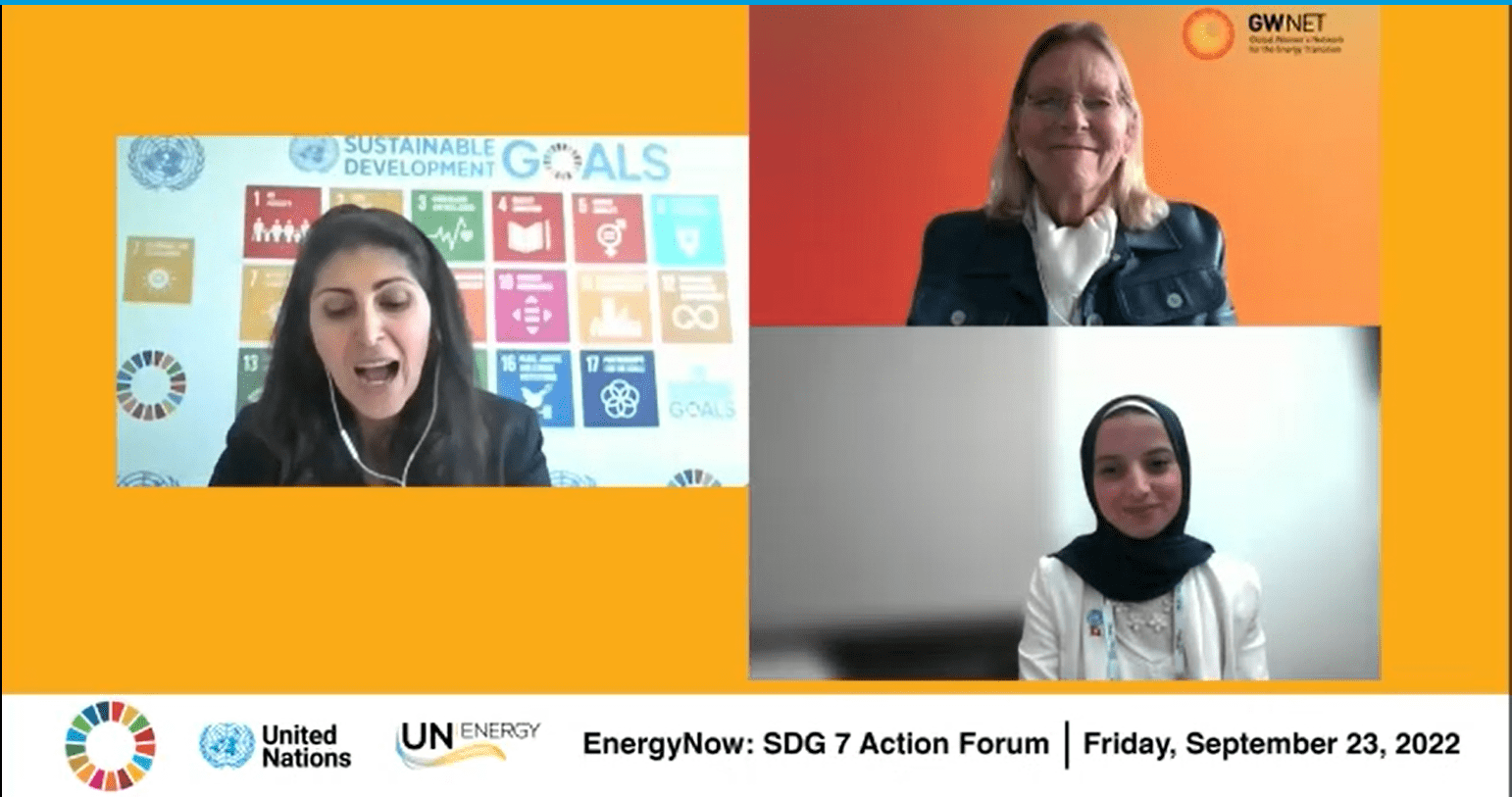 Screenshot of speakers - SDG 7 Action Forum Screenshot of speakers