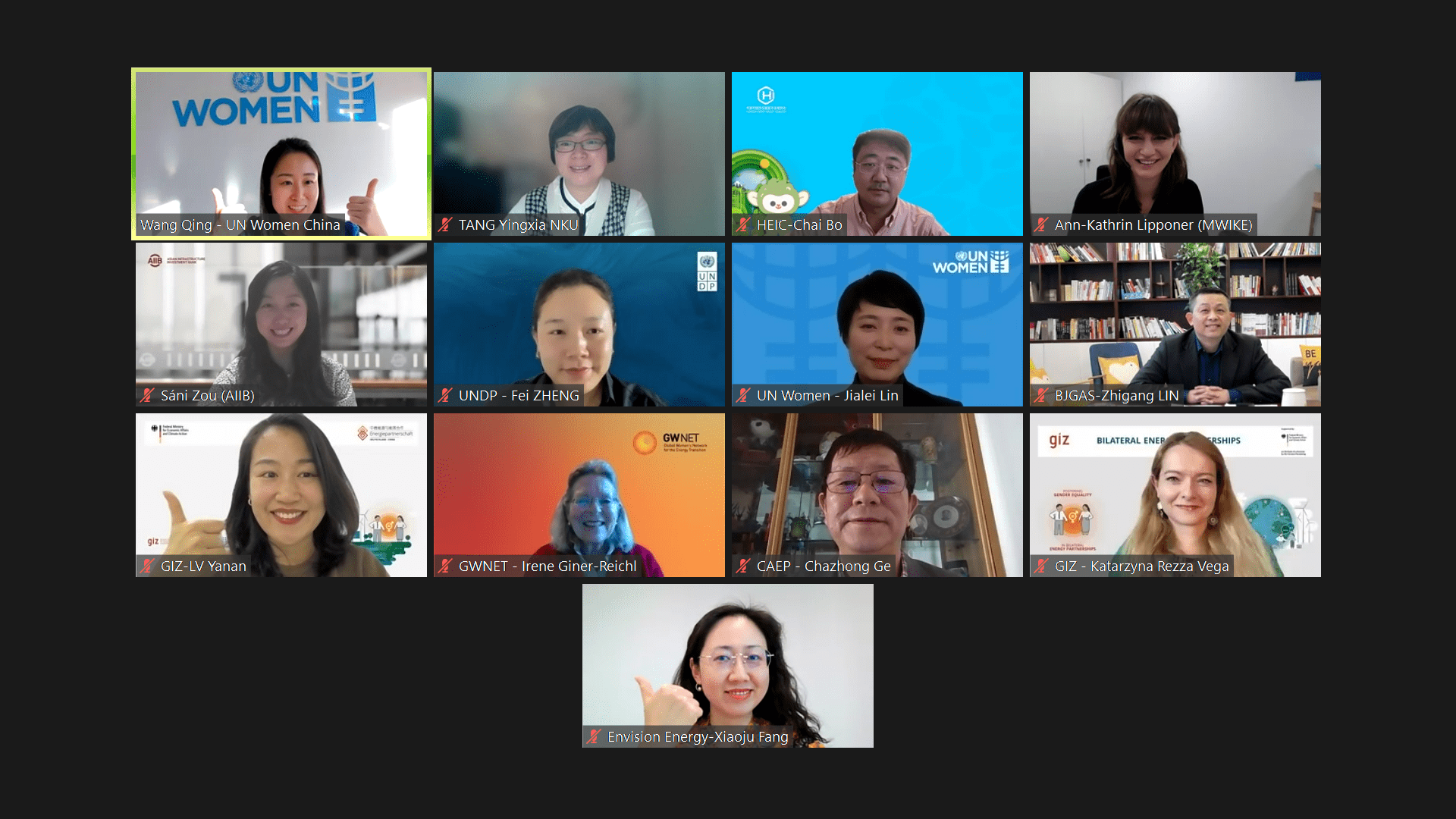 Workshop on Gender-just Green Transition Screenshot of speakers