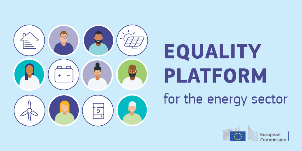 Animate graphics of people and clean energy, with event name and organiser logo