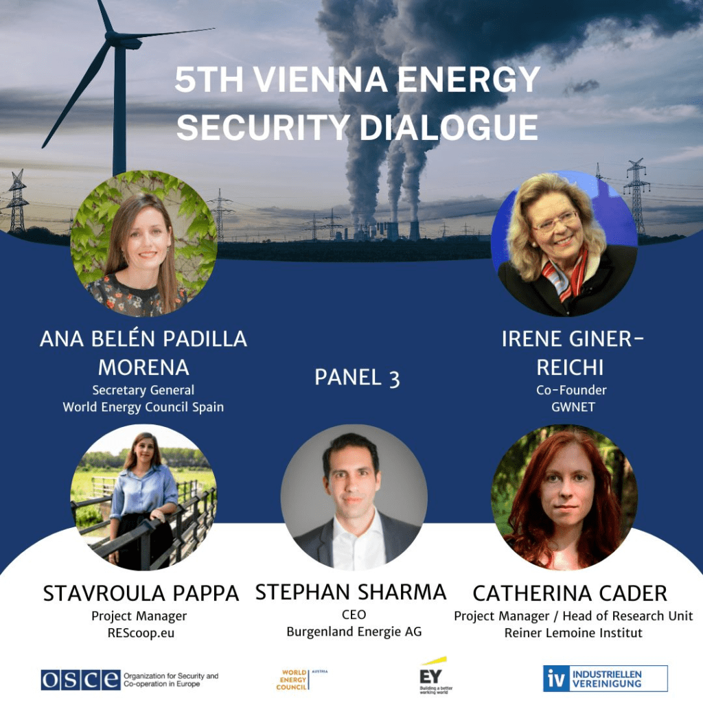 Event poster with organiser logos, and speaker photos and details