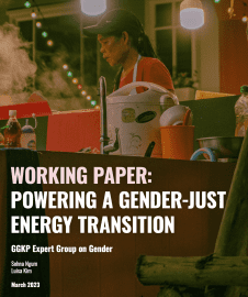 Image of woman working at a food stand overlayed by report title text