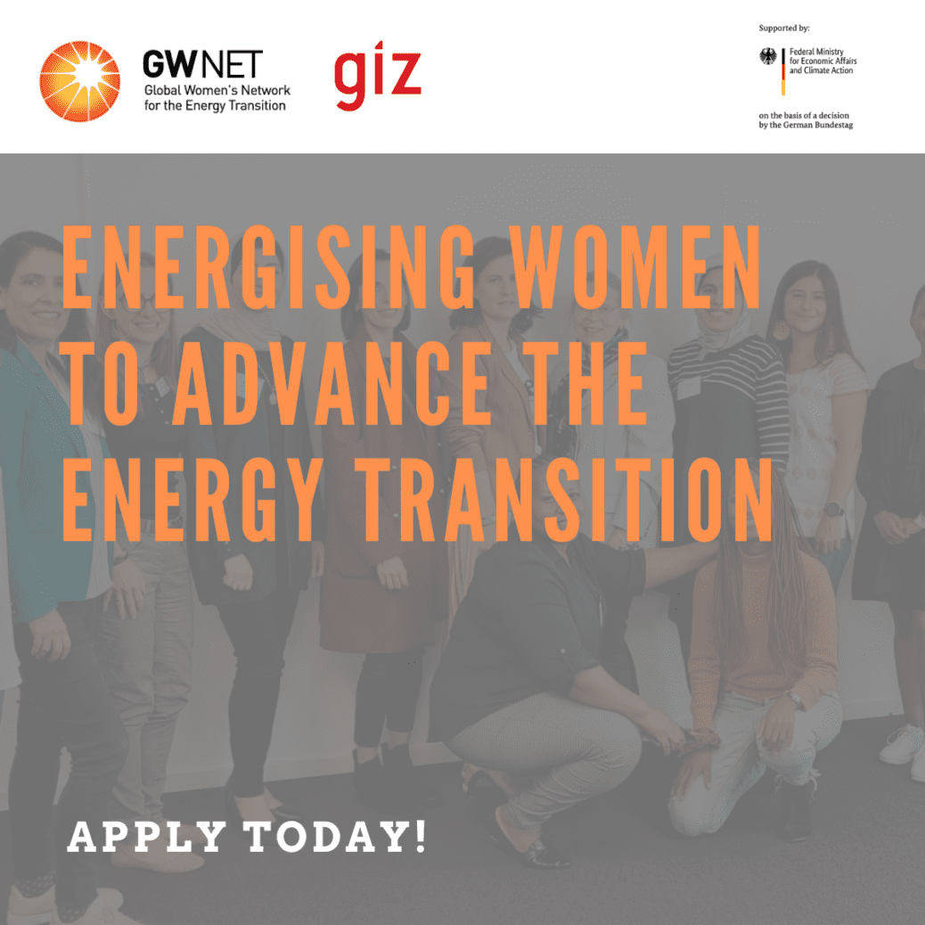 Application poster with organiser logos at the top. Image of women is overlayed by the mentorship programme name
