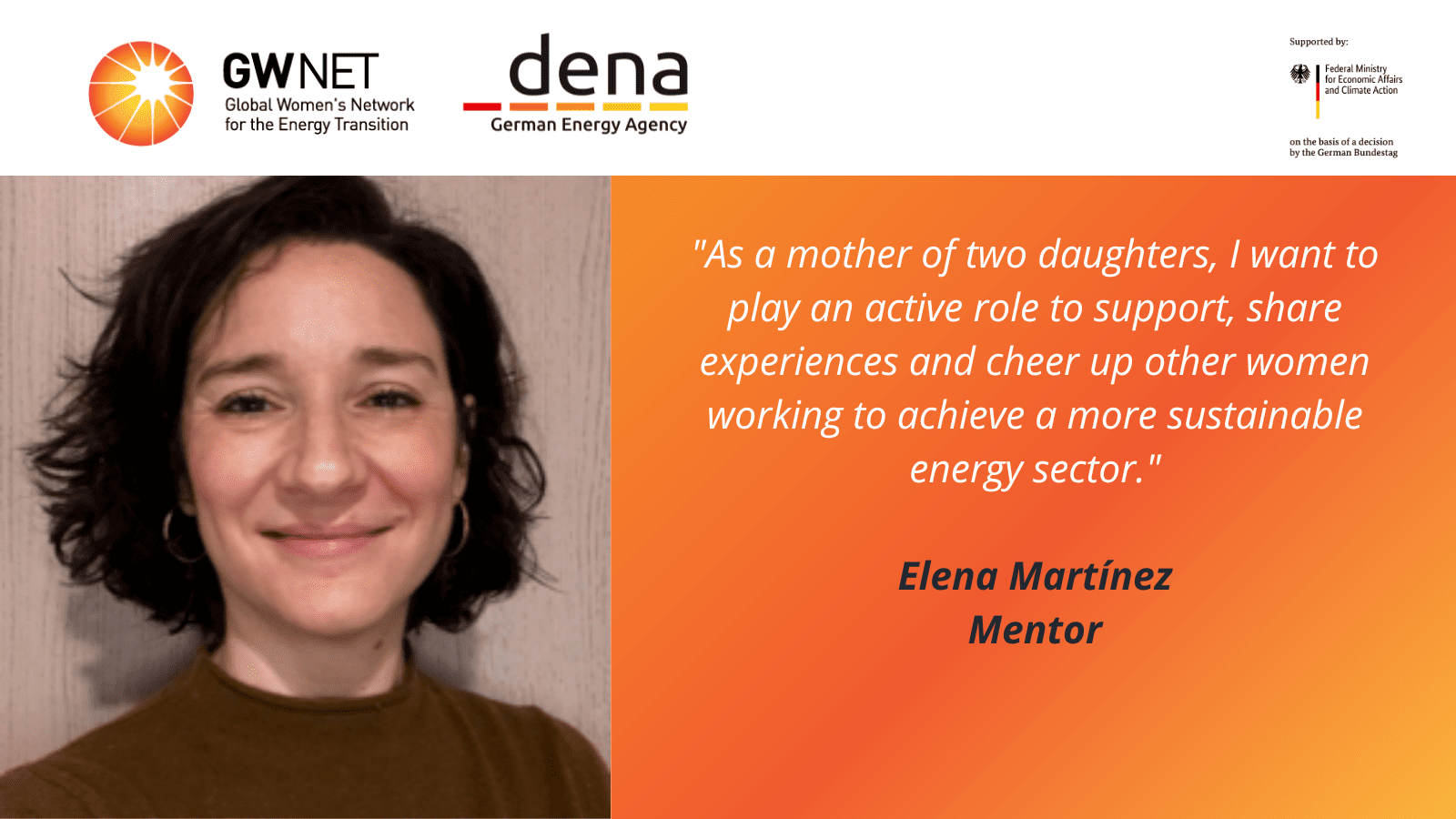 Mentor picture, quote and organiser logos