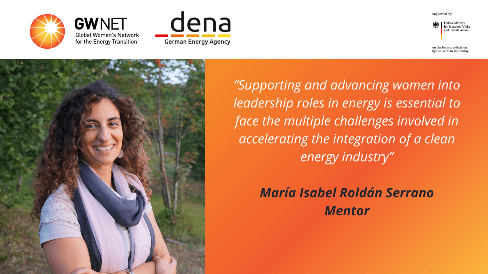 Mentor picture, quote and organiser logos